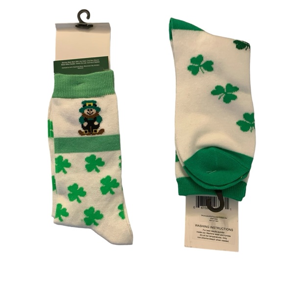 St Patrick’s Day Socks 2 Pair Sz 9-11 NIP - Picture 2 of 2